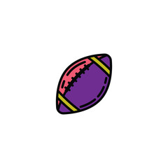 Original vector illustration. A contour icon. An American football ball.