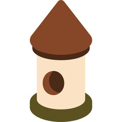 Spring Birdhouse Illustration