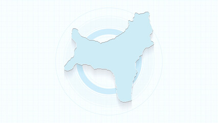 Blue Map of Christmas Island, Christmas Island map with borders of the states, country high detailed illustration map.