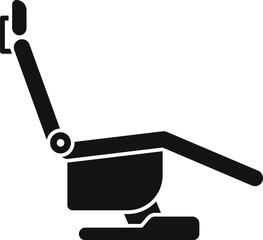 Black silhouette of a adjustable hydraulic dentist chair with headrest