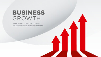 Red arrows of business sale growth