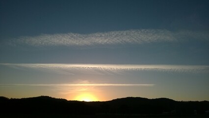 sunset in the mountains