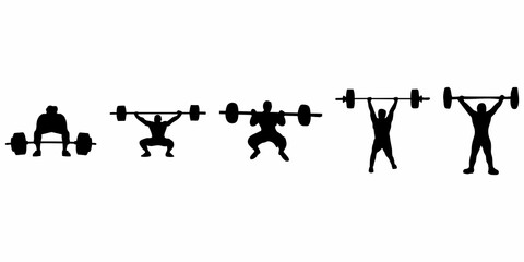 silhouette or illustration of a person lifting weights