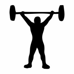 silhouette or illustration of a person lifting weights