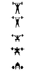 silhouette or illustration of a person lifting weights