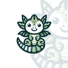 Iguana Simple Flat Logo Design