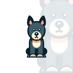 Simple Dog Logo Flat Design