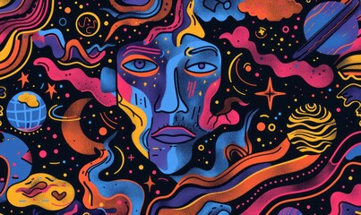 Obraz premium Abstract Cosmic Portrait