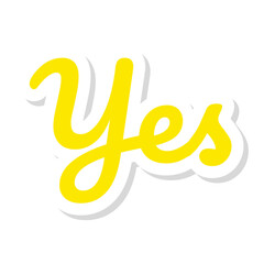 Yes Short Phrase Sticker Design