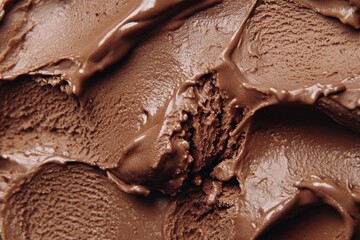 Closeup of Melted Chocolate Ice Cream.