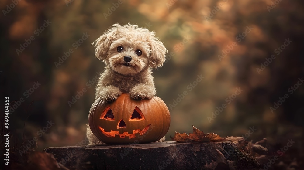 Wall mural dog hallowen