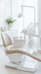 Modern Dental Chair In Sterile White Room