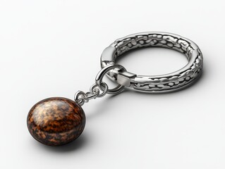 A floating keychain with a small charm attached ag  723 chain, metal, isolated, silver, necklace, link, gold, jewelry, white, steel, lock, object, security, pendant, padlock, shiny, bracelet, symbol, 