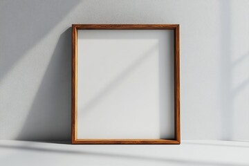 Fototapeta premium A floating picture frame with a blank canvas again 598 frame, wood, picture, photo, empty, wooden, blank, border, art, decoration, brown, wall, window, design, object, image, isolated, picture frame,