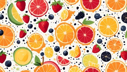 seamless pattern with fruits
