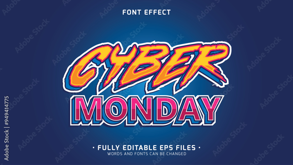 Fototapete 3d minimalists style of cyber monday vector text effect