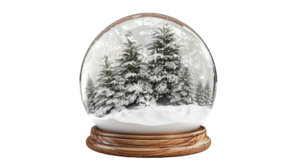 Snow globe decorative Christmas isolated on white background