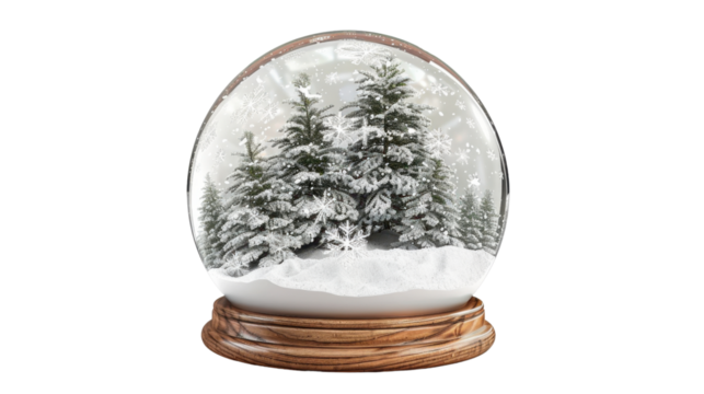 Snow globe decorative Christmas isolated on white background
