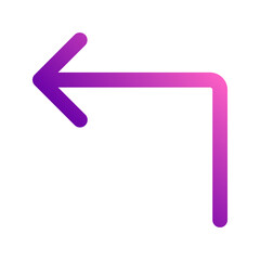 turn left gradient icon