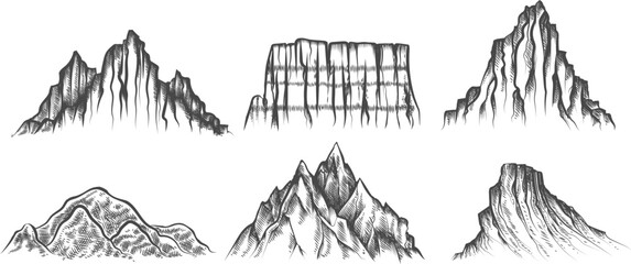 Mountain peak sketches
