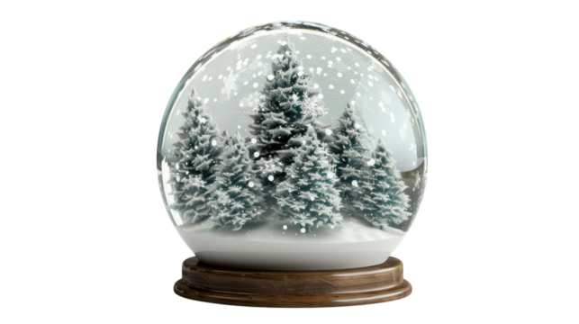 Snow globe decorative Christmas isolated on white background