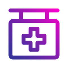 Obraz premium hospital sign gradient icon