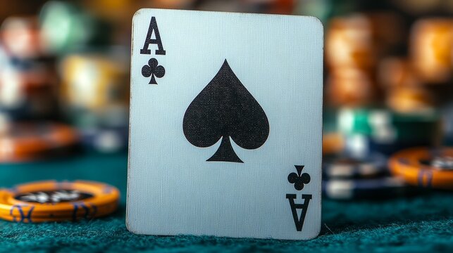 A single playing card the Ace of Spades floating i  372 poker, card, ace, casino, cards, game, playing, black, gambling, spades, spade, suit, vector, heart, gamble, luck, club, white, hearts, play, pl