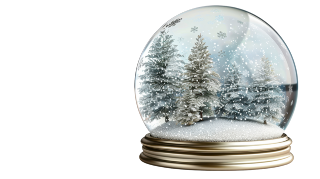 Snow globe decorative Christmas isolated on white background