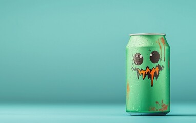 Green Monster Halloween Soda Can - High-Res Stock Image