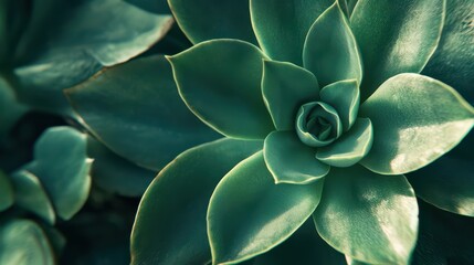 Green Succulent Close-Up Wallpaper.