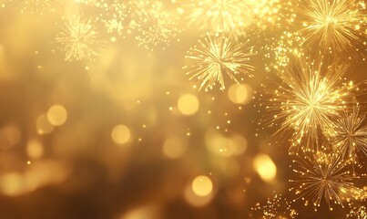 New Year background with gold fireworks, Generative AI