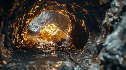 Closeup of big gold nugget finance concept