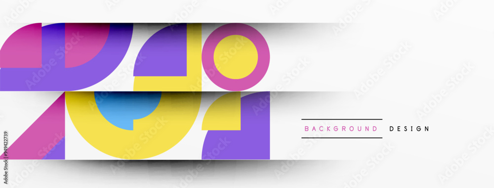 Poster modern geometrical abstract background - circles. business or technology presentation design