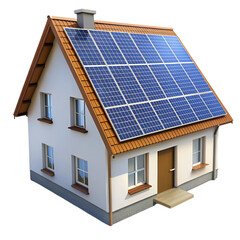 Fototapeta premium House with solar panel on roof