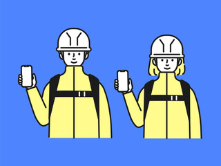 スマホを使う人イラスト素材