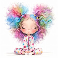 Fototapeta premium bedtime for little girl