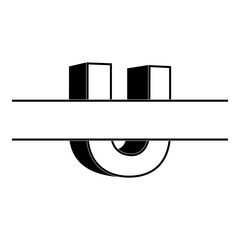 Letter U Split Monogram