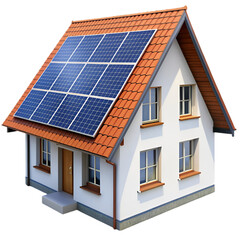 House with solar panel on roof