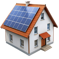 House with solar panel on roof