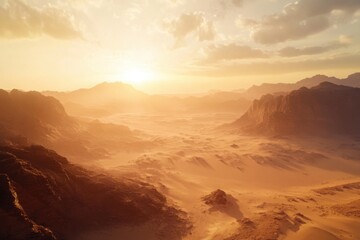 Naklejka premium A vast sweeping desert landscape, with copy space