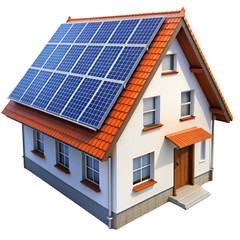 Fototapeta premium House with solar panel on roof