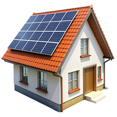 Fototapeta premium House with solar panel on roof
