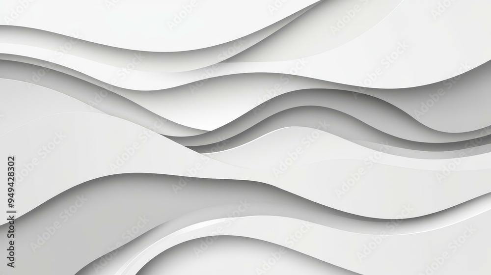 Wall mural a smooth blend of gray and white curves creates a modern abstract background, perfect for minimalist