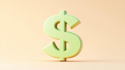 Obraz premium A vibrant 3D dollar icon, designed in a playful cartoon style with rich textures. Perfect for modern designs