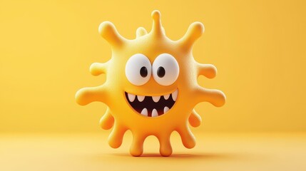 Fototapeta premium Explore a vibrant 3D render icon of immunity featuring a modern cartoon style with intricate textures.