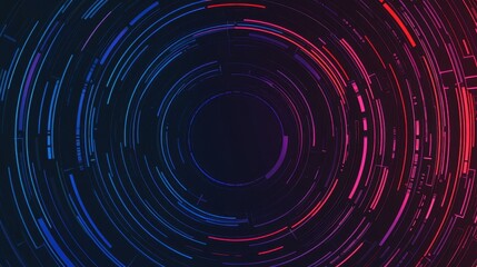 Experience a modern abstract design with dark backgrounds and gradient circle lines, perfect for techinspired visuals.