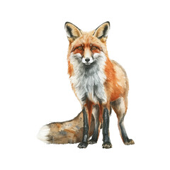 Fototapeta premium Cute cartoon fox. Children's vector illustration in a flat style. For poster, greeting card, children's design.