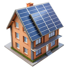 House with solar panel on roof