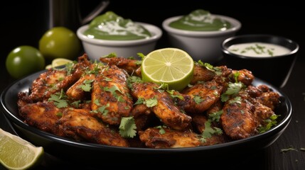 Fototapeta premium Chicken wings with sauce 