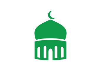 Modern Green Islamic Mosque logo icon.